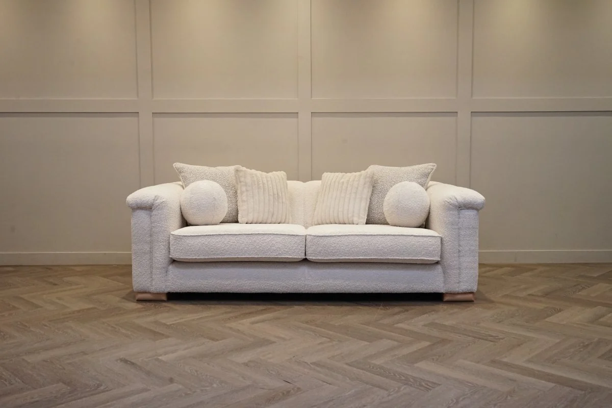 Regency Large 3 Seater Sofa, Soft Bouclé Natural - Image 12