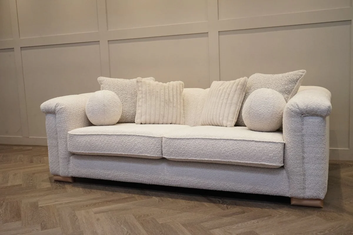 Regency Large 3 Seater Sofa, Soft Bouclé Natural - Image 6