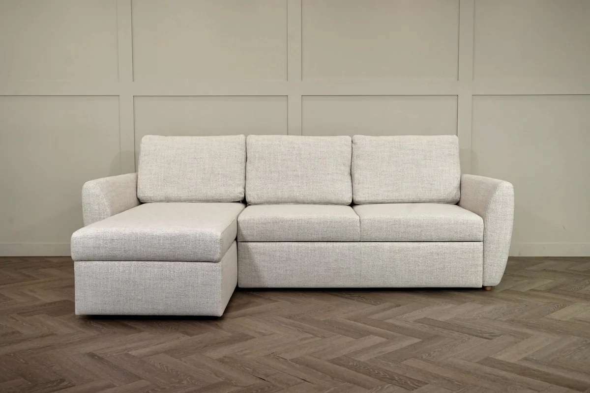 Sansa Splayed Arm Sofa Bed with Storage, Tonal Weave Chalk - Image 6