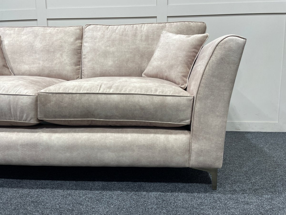 Sasha 3 Seater Classic Back Sofa, Chrome - Image 3