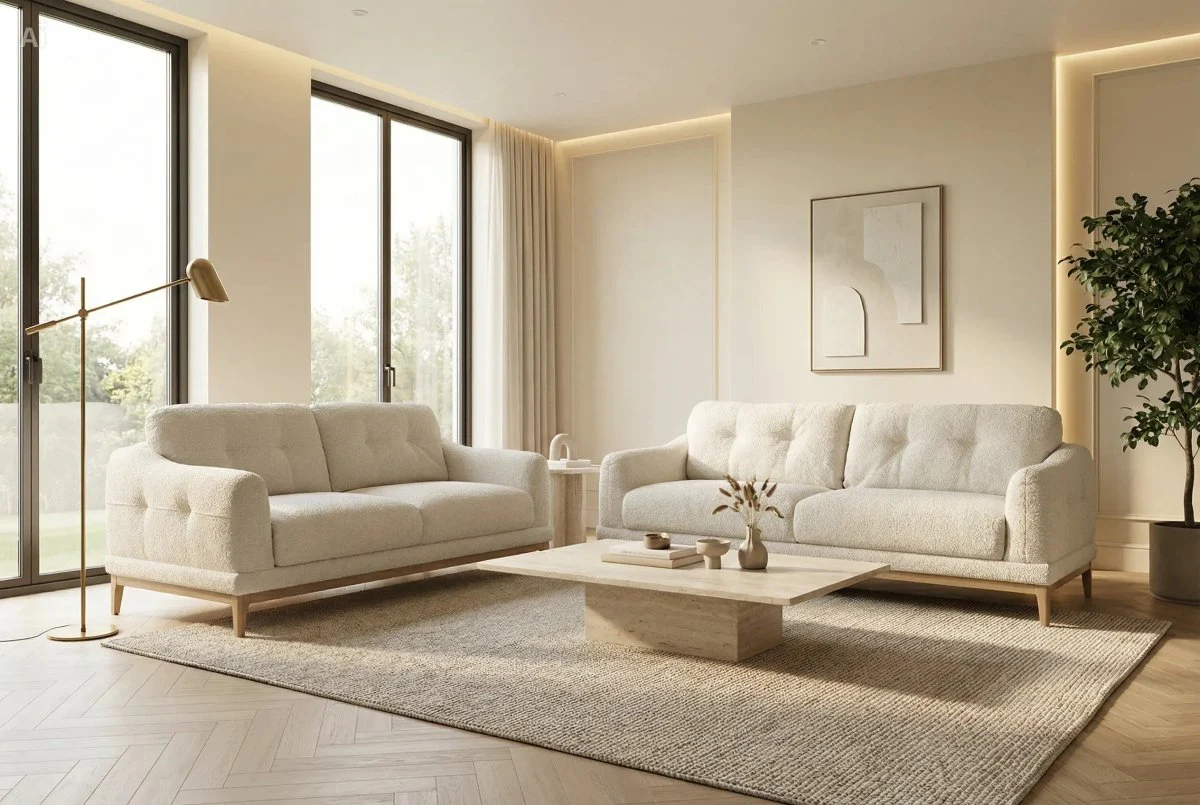 The Cosy Loft 3 + 2 Seater Sofa Set, Milky Pebble - Image 3