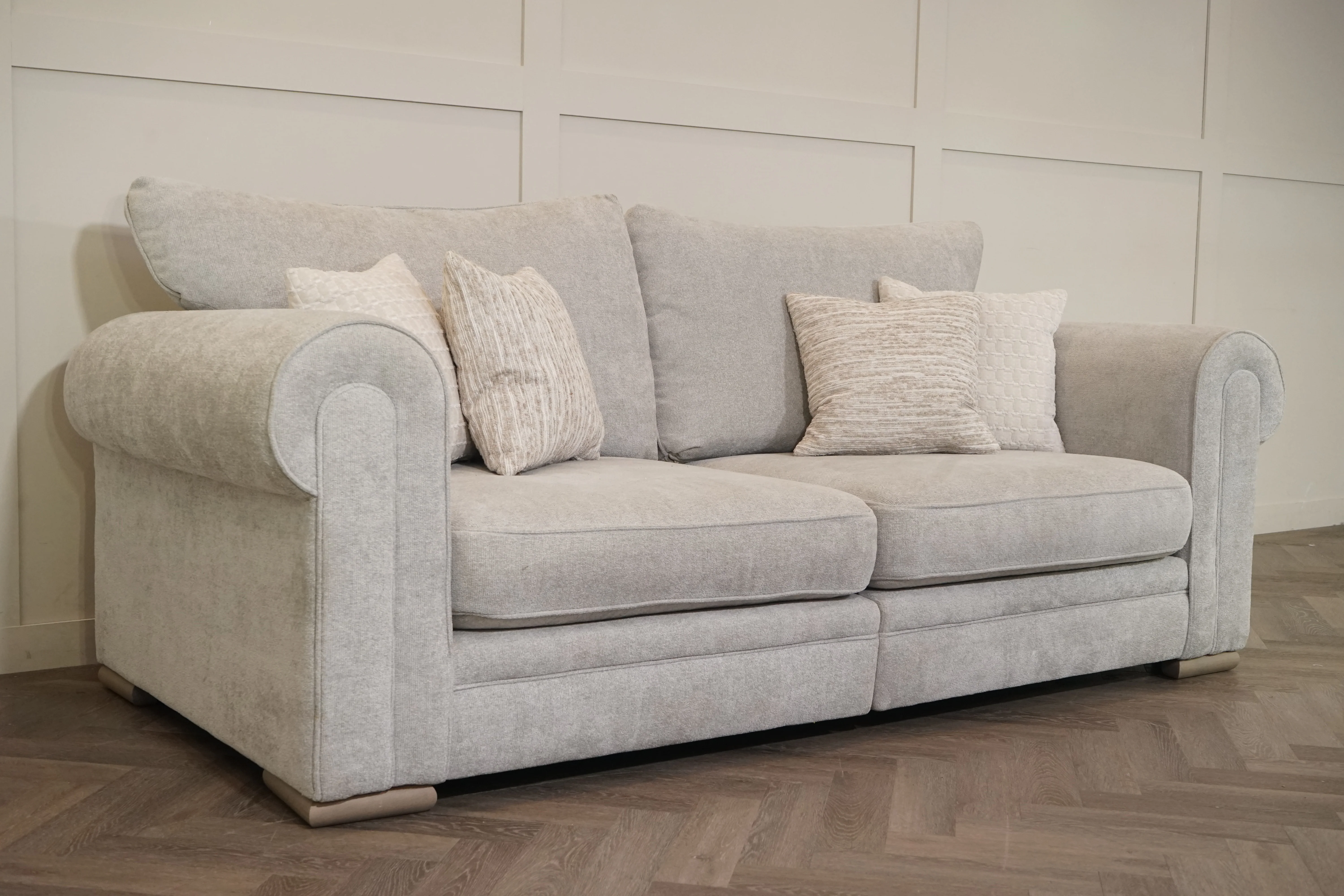 Titan 4 Seater Fabric Split Sofa, Tabby Cloud - Image 4