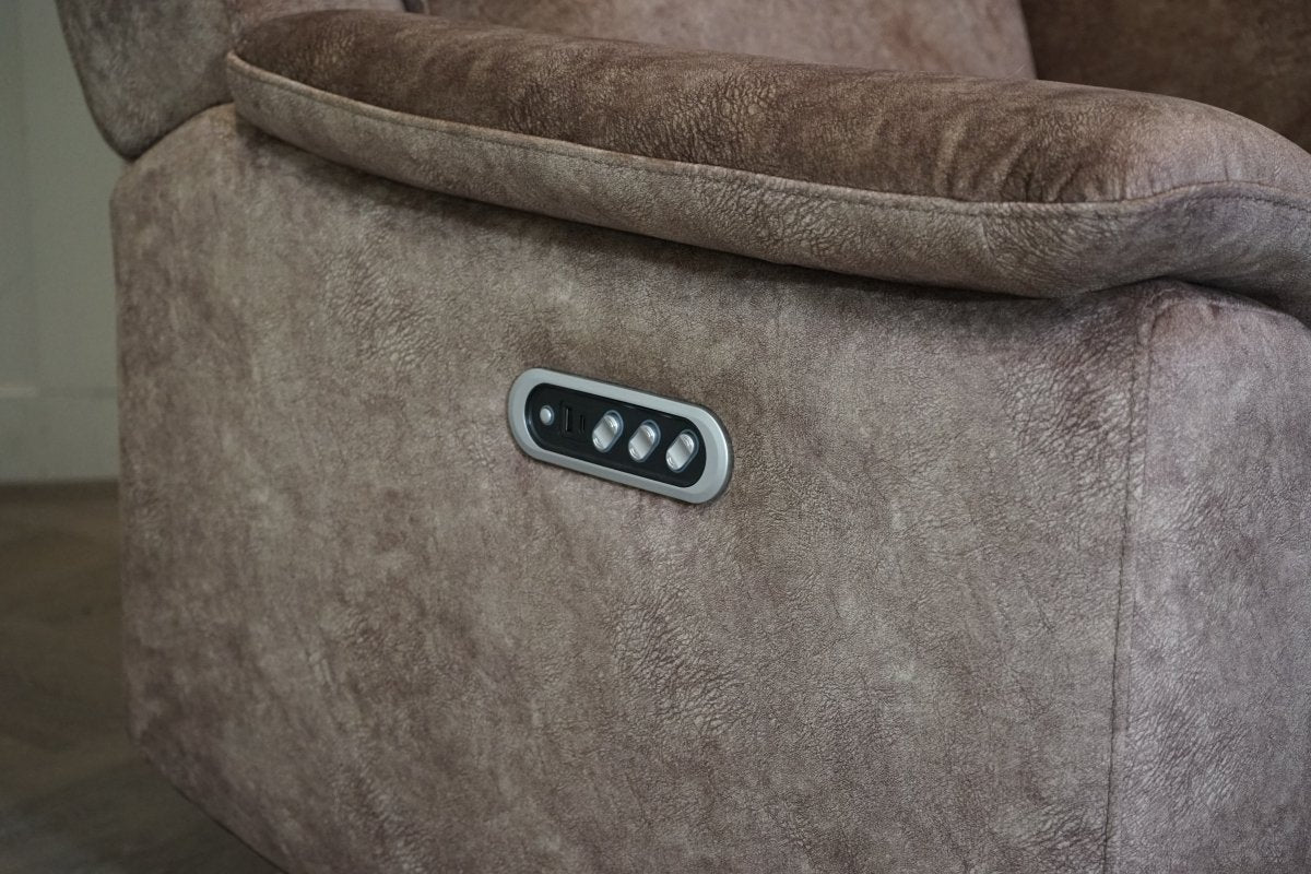 Utah 3 Seater Static Sofa & 2 x Armchairs, Classic Brown - Power Headrests / Lumbar - Image 10