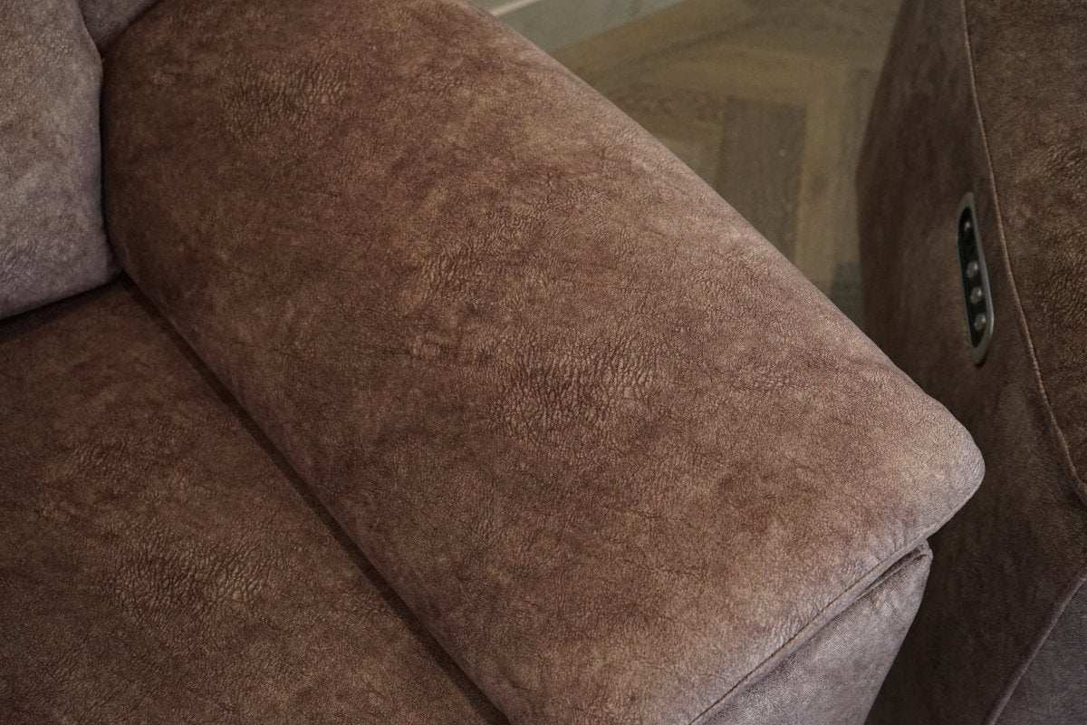 Utah 3 Seater Static Sofa & 2 x Armchairs, Classic Brown - Power Headrests / Lumbar - Image 8